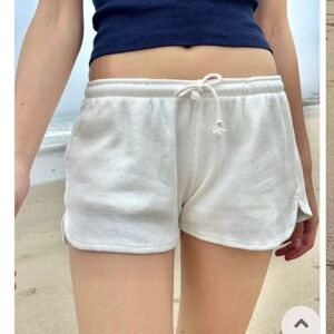 worn once brandy Melville thermal shorts white